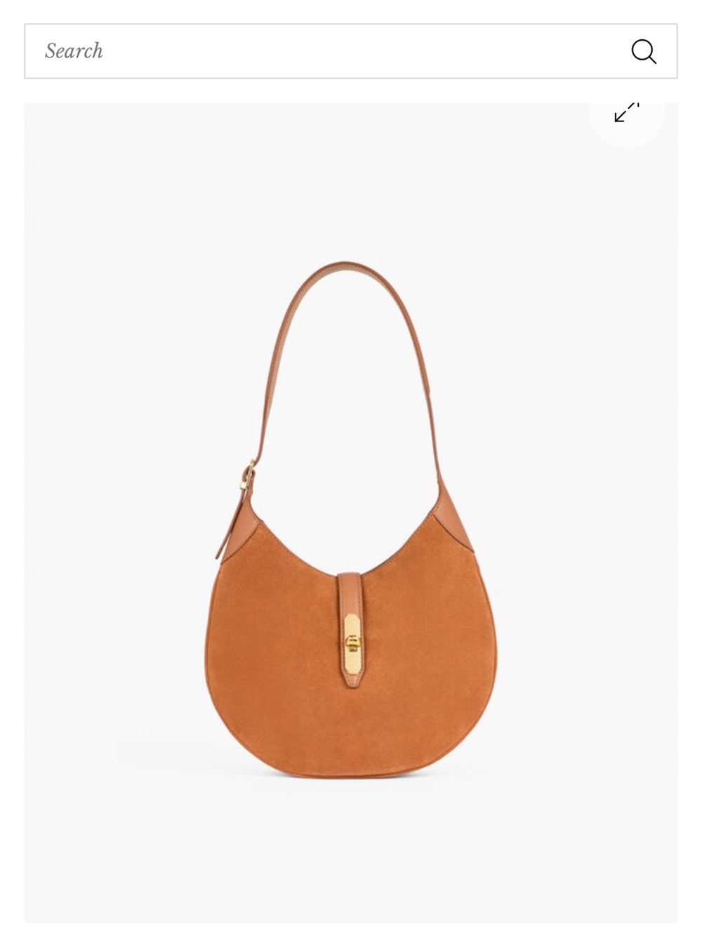 Talbots Suede Hobo Shoulder Bag Cognac Brown Leather Purse
